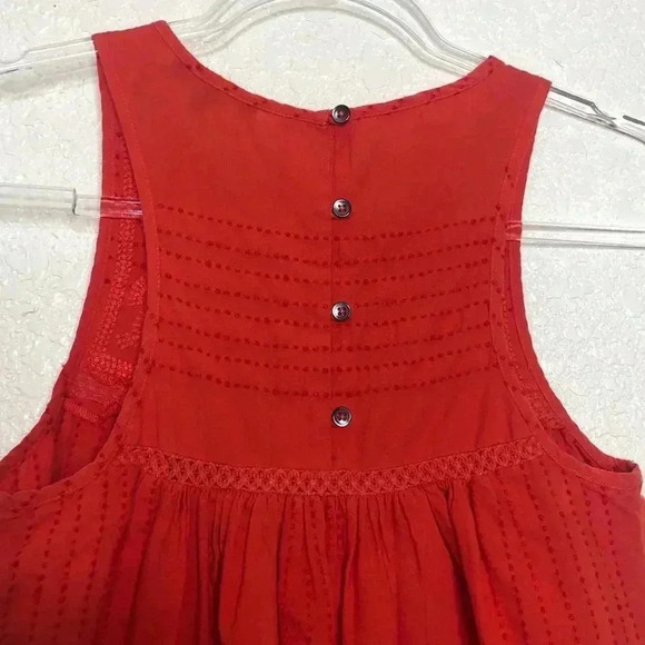 2/$25 Madewell Red Embroidered Swing Tank Top - Picture 6 of 8